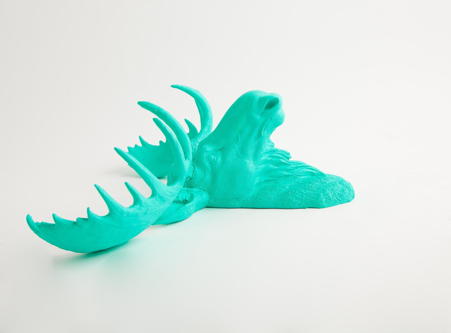 The Tiffany - Turquoise Resin Moose Head- Moose Resin Turquoise Faux Taxidermy- Chic & Trendy