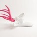 Faux Taxidermy - The Boris - White W/ Pink Antlers Resin Deer Head- Stag Resin White Faux Taxidermy