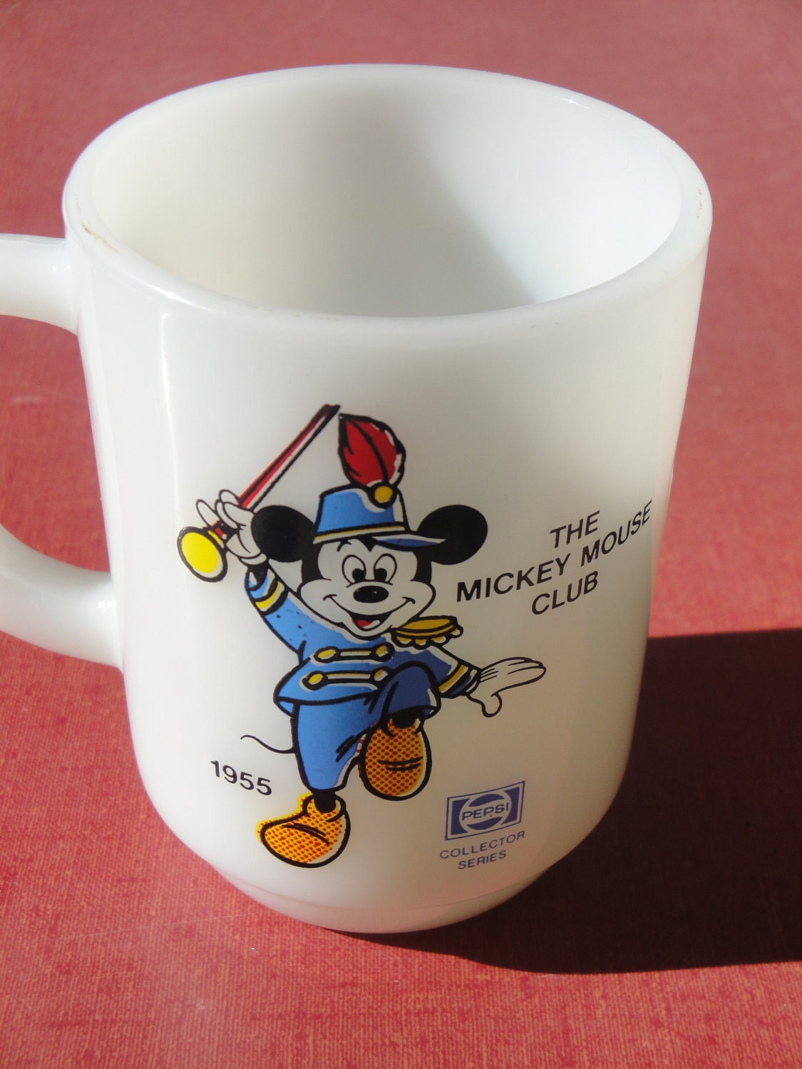RESERVED FOR VINTAGE 777 Disney Anchor Hocking Oven Ware Milk Glass Mickey Mouse Club Coffee Cup Mug