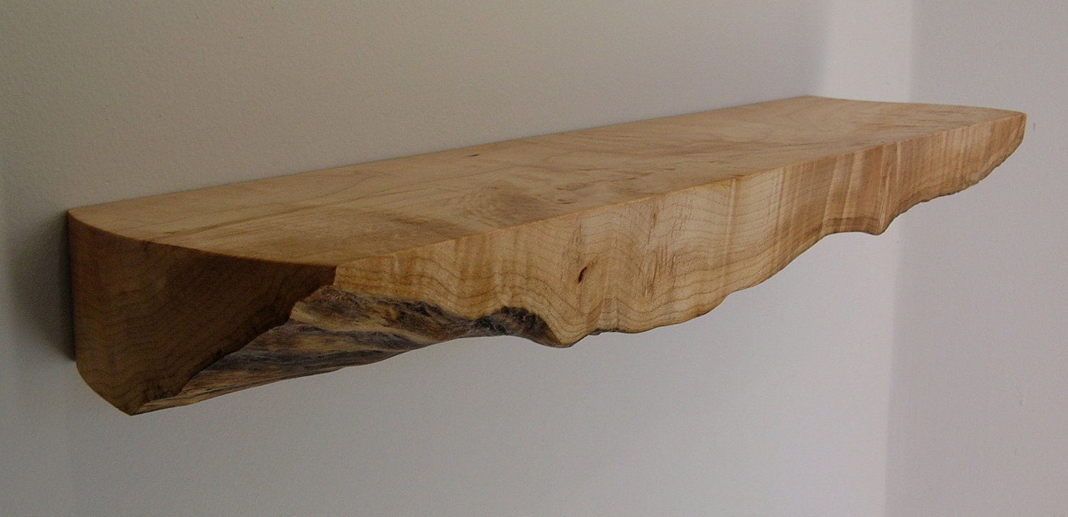 live edge maple shelf
