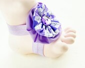 Molly's Parade Tootsies Handmade Baby Barefoot Sandals with Cute Yo-Yo and Matching Embelishments One Pair