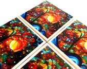 MADART Ceramic Coasters, Vision of Beauty Print, MADART Designs, Megan Duncanson, Ceramic Coaster Set