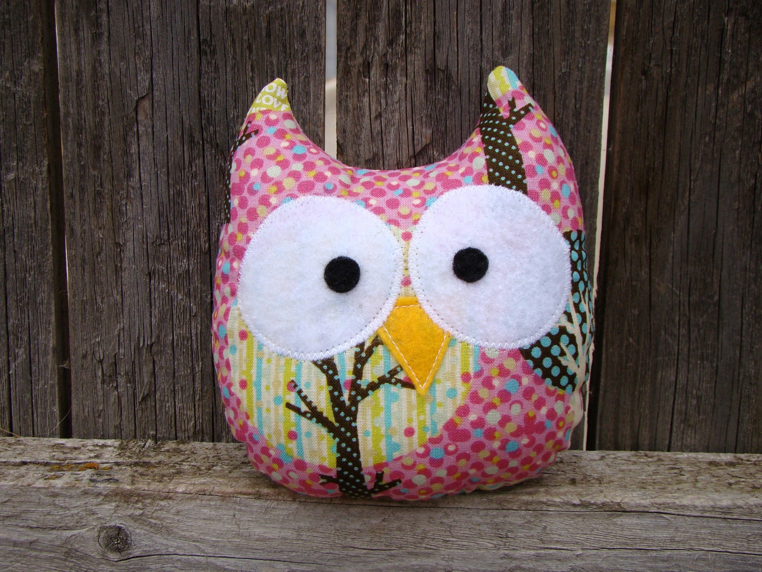 owl plush mini, stuffed owl,  pink