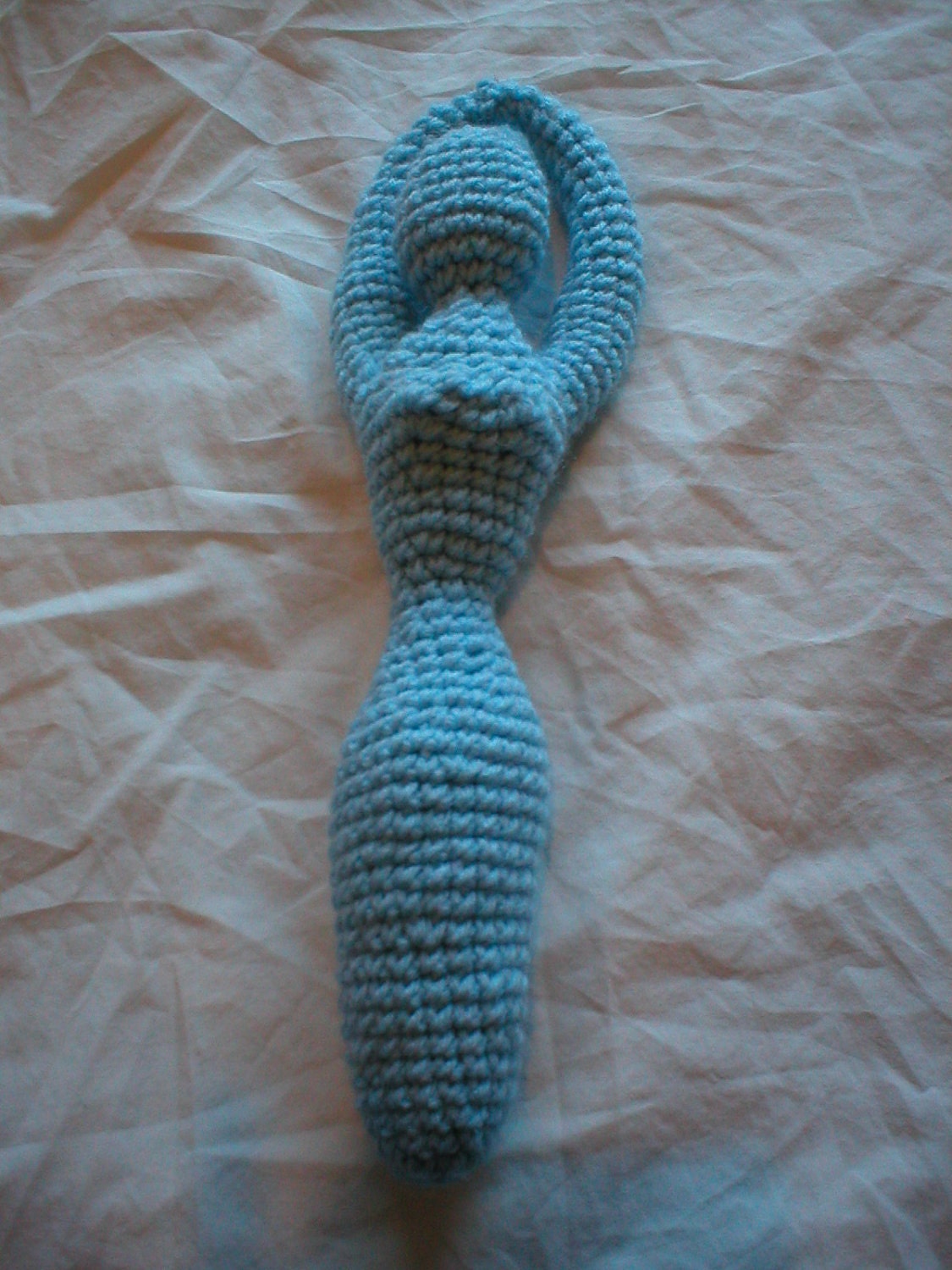 Crochet Venus of Willendorf Doll with Bells Inside, Amigurimi Toy or Altar Tool, Free Shipping
