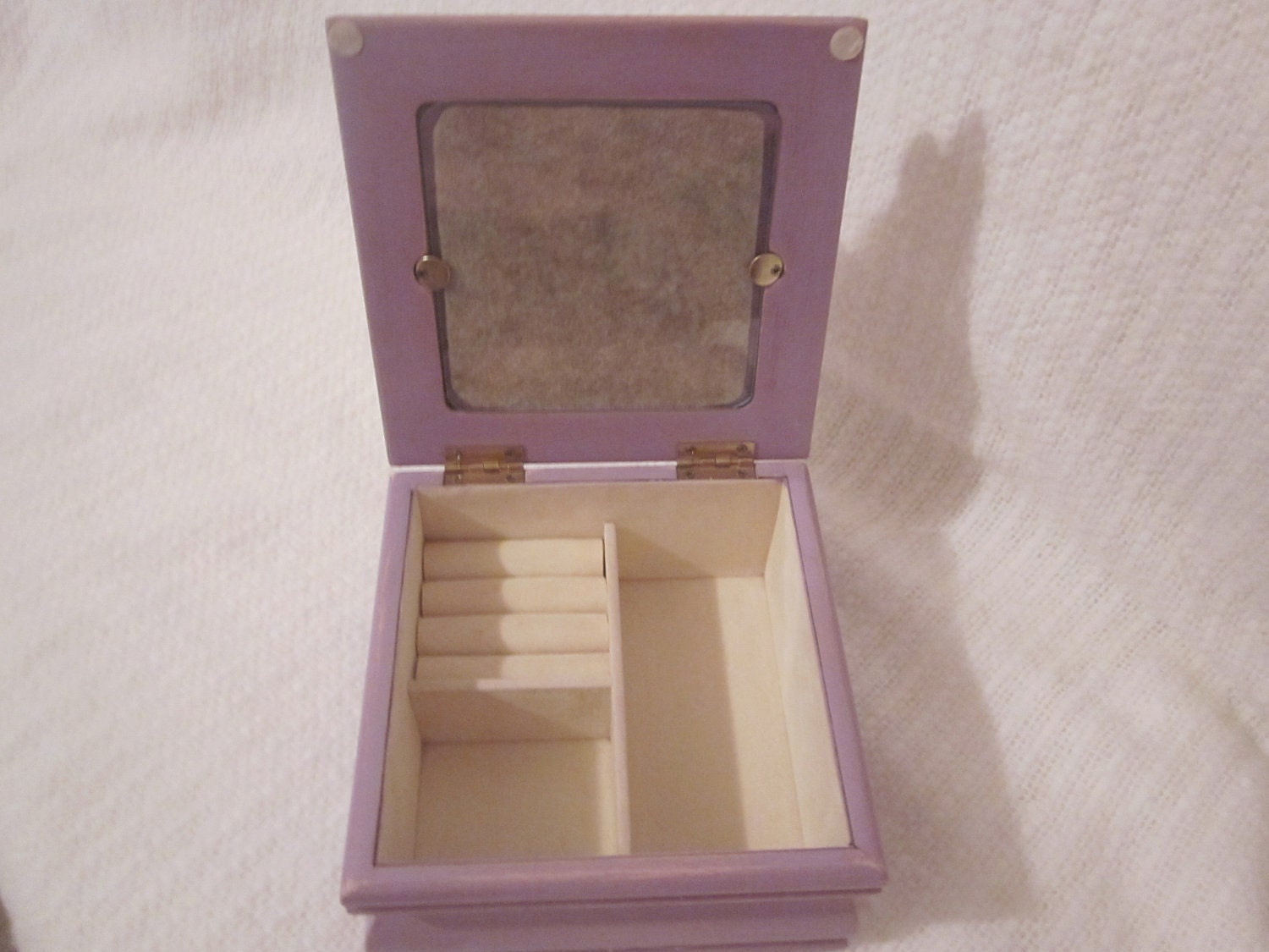 Jewelry Box Lavender Purple Upcycled Shabby Chic French Cottage Heart Flowers Christmas Wedding Gift