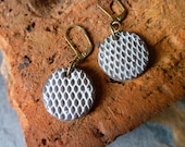 Gray Mesh Dangle Earrings