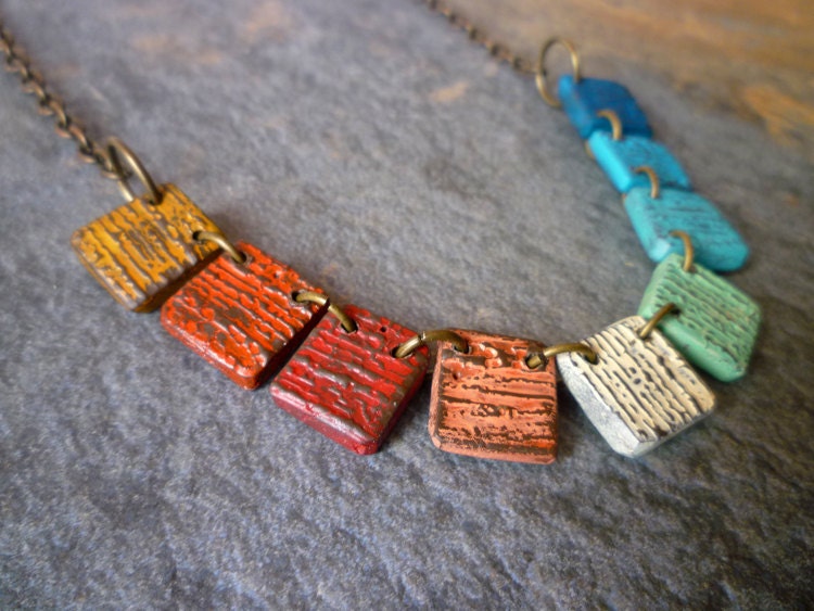 Rainbow Tiles Necklace