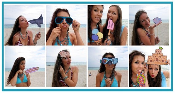 beach photo booth props - perfect for a summer party or to celebrate a vacation
