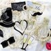 Pearls, glitter, tulle and lace photo booth props for an elegant wedding, anniversary or simply a chic party
