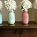 Miami inside/outside Quart - Wedding and Home Decor  -  Painted and Distressed Shabby Chic Mason Jars - Vase