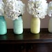 Seaside - SUMMER WEDDING and Home Decor - Painted Mason Jars - Vase