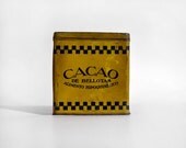 Vintage Tin box yellow black Cacao de Bellotas