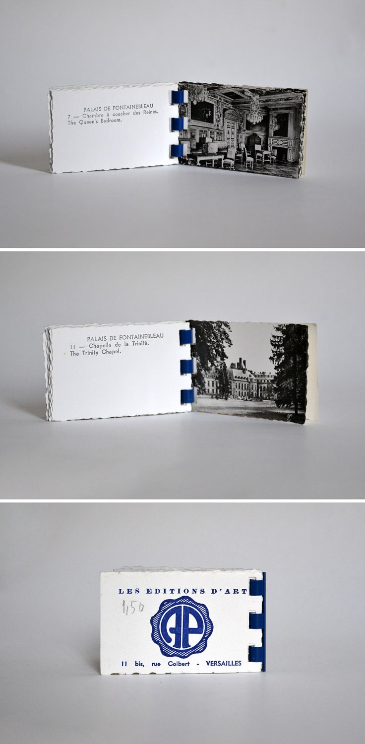 Vintage Little French pocket souvenir Fontainebleau