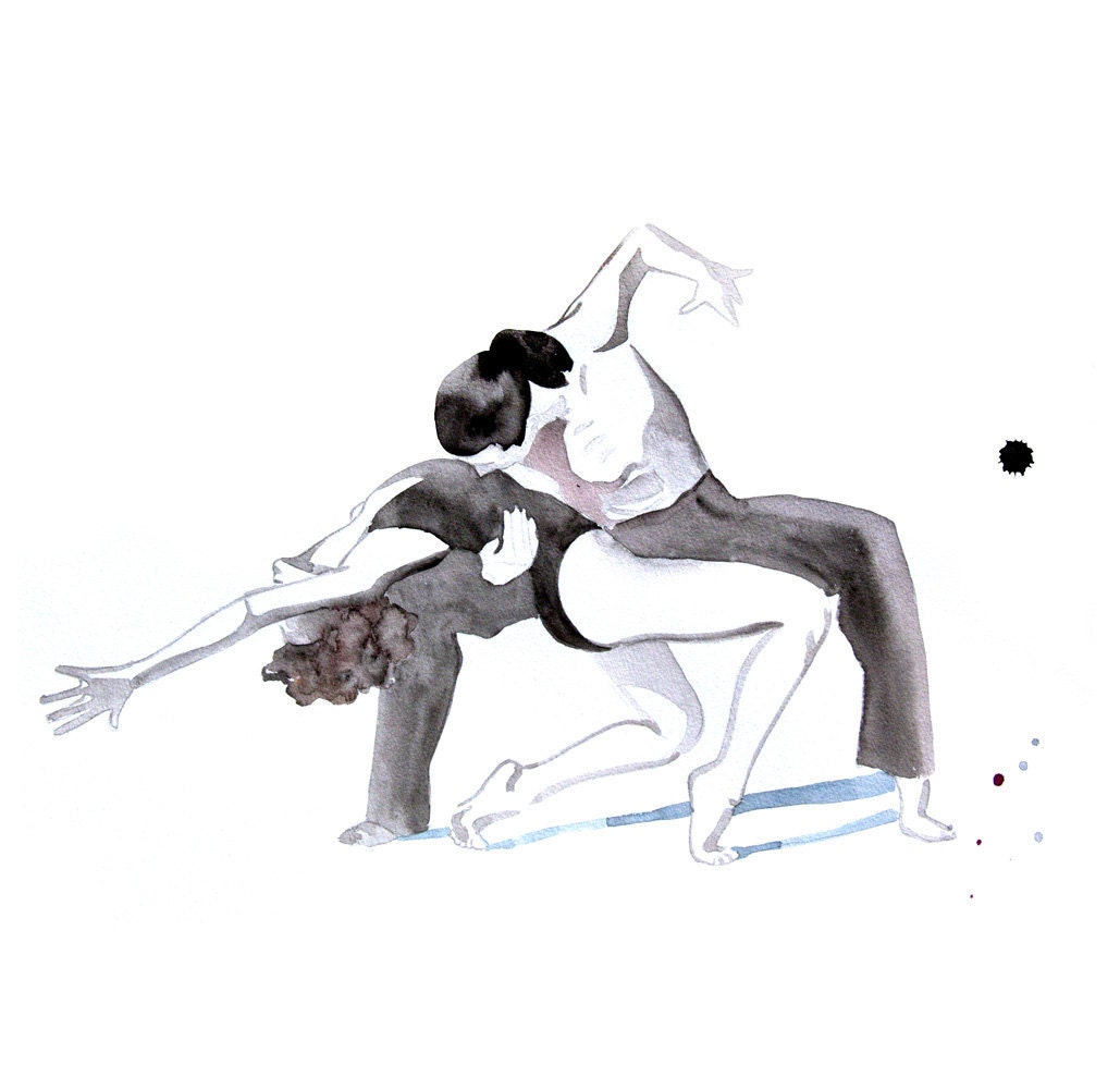 Modern ballet dance Watercolor painting Art print Wall art Poster Limited edition fashion illustration 13x19 Wall decor by Elena Romanova - PortLove