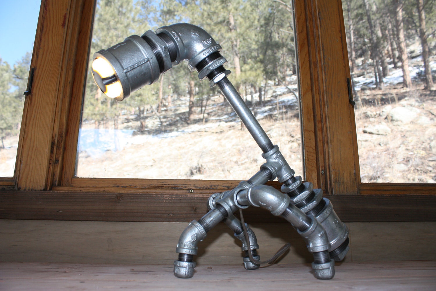 Industrial Iron Pipe Touch Sensitive  Dimmer Desk Lamp - Steampunk Chic - "The Stinger"