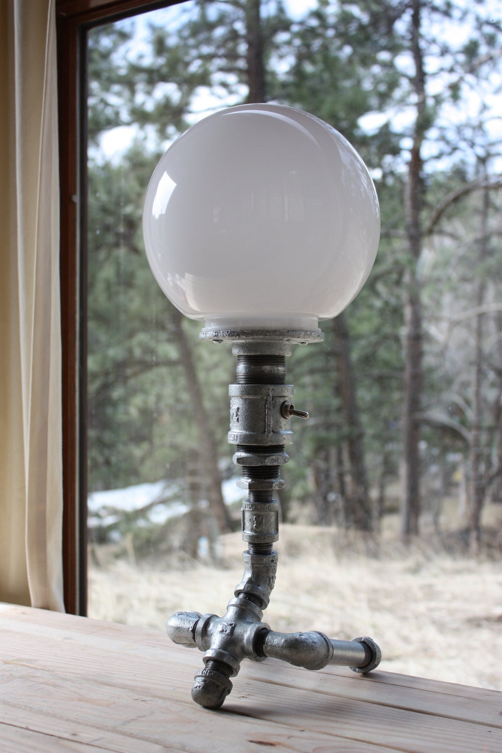 Industrial Iron Pipe Desk Lamp - Toggle Switch - Steampunk Chic - Essex 20ks