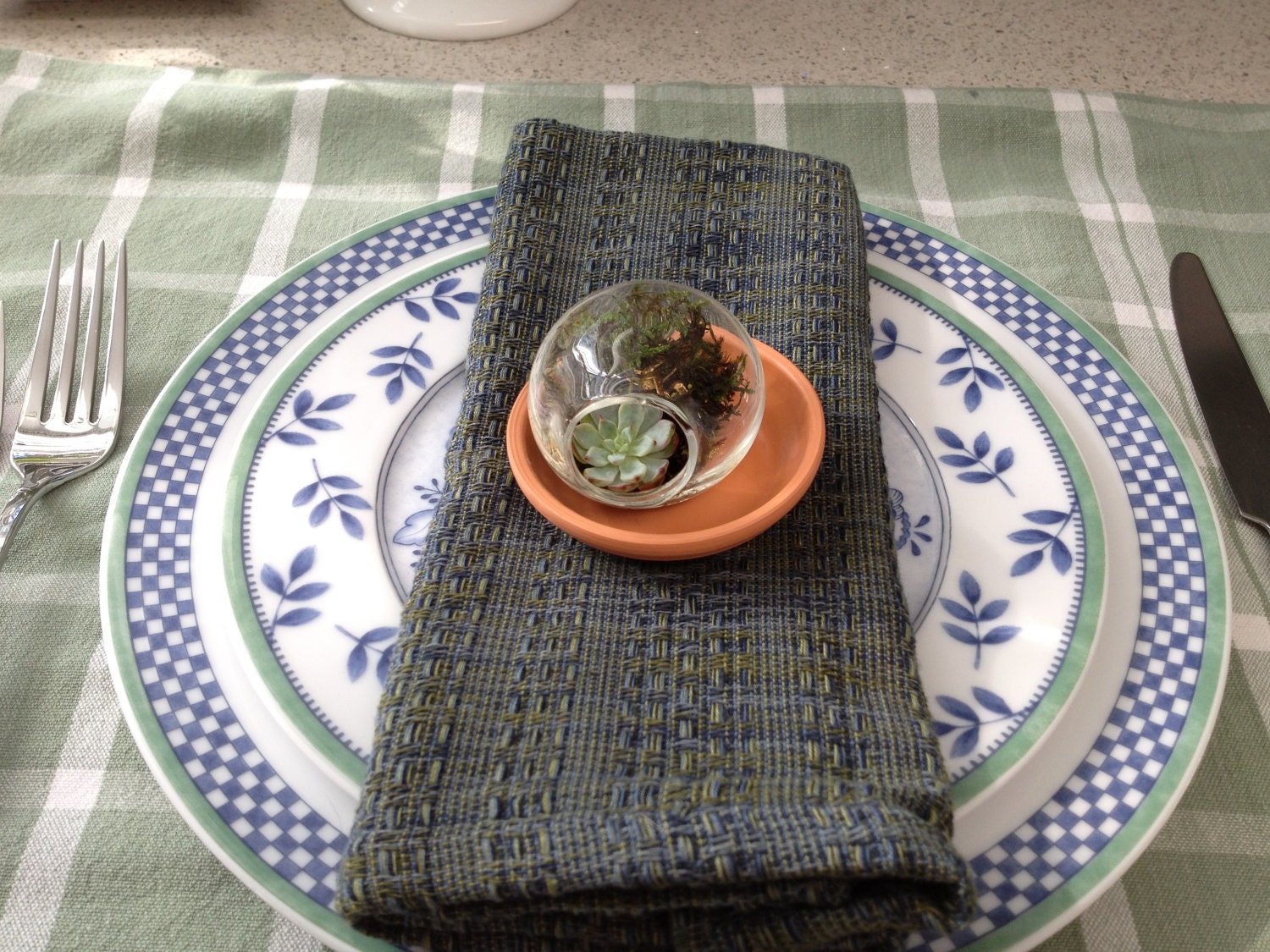 Mini Succulent Terrarium Place Setting Party Favors