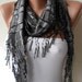 Autumn Scarf - Dark Grey Scarf with Trim Edge