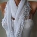 White Scarf with White Trim Edge - Spring-Summer Collection