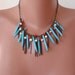 Turquoise - Coral and Pearl Necklace with Chain - Speacial Design