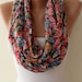 Infinty Scarf - Circle Scarf - Loop Scarf - Colorful Flowered Fabric
