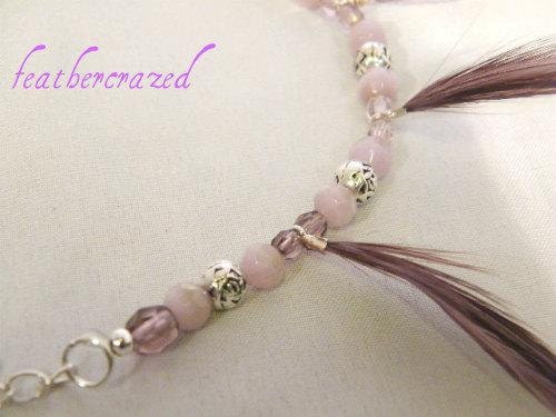 Lavender Beaded Feather Anklet Sale