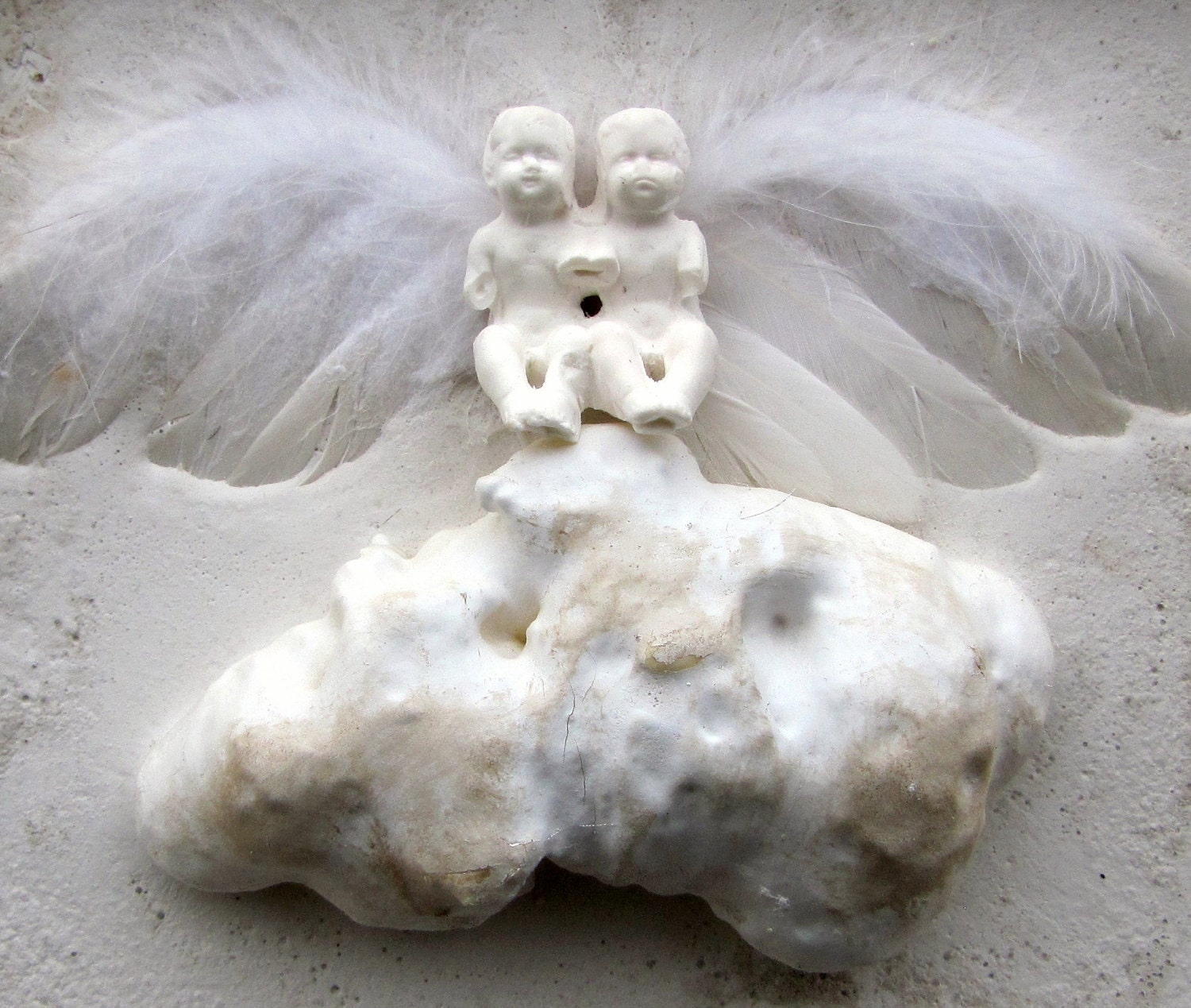 Guardian Angel Mixed Media Art Shadow Box  Assemblage