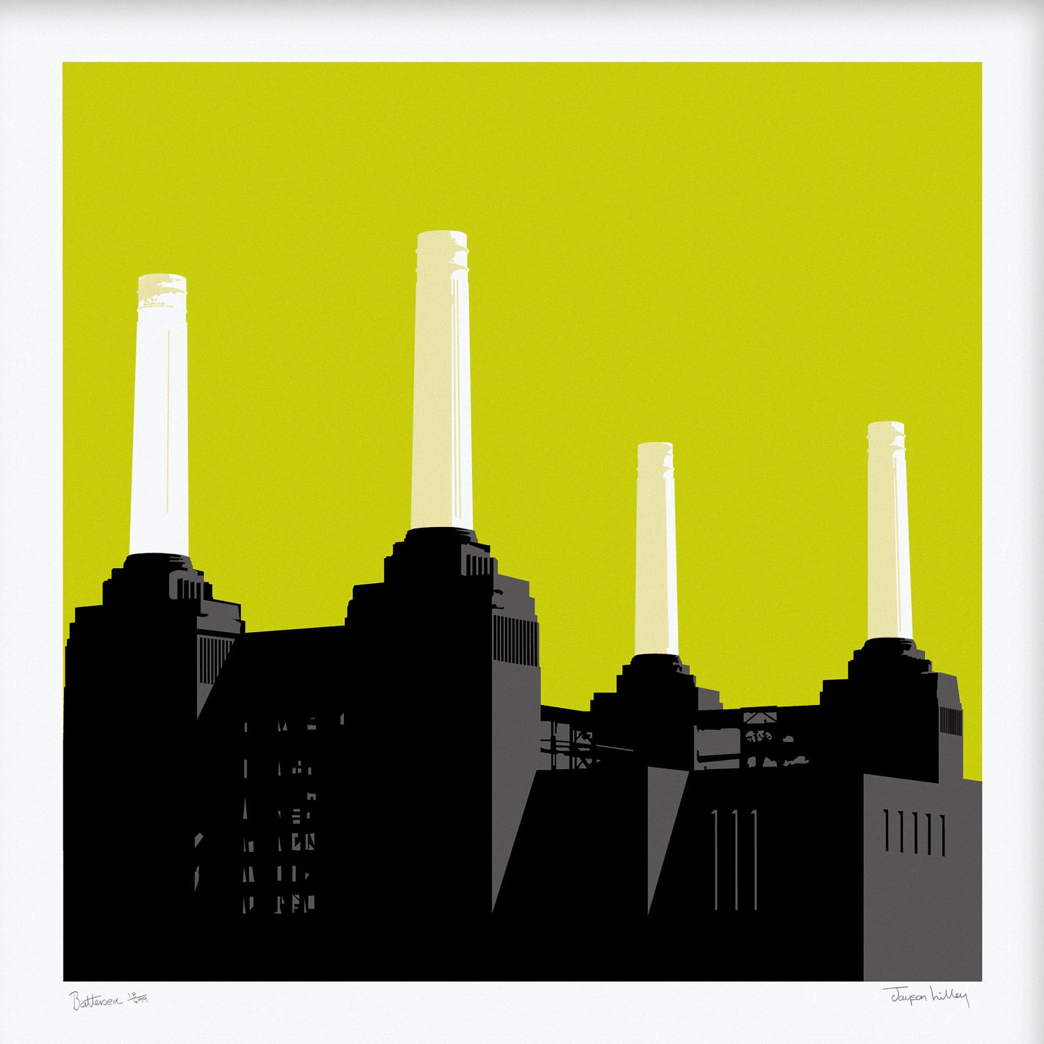 Battersea Power Station Green Screenprint