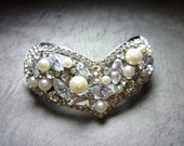 Dazzling Heart Shape Headpiece, Swarovski Rhinestone hair clips