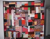 handmade scrappy quilt  64 x 85