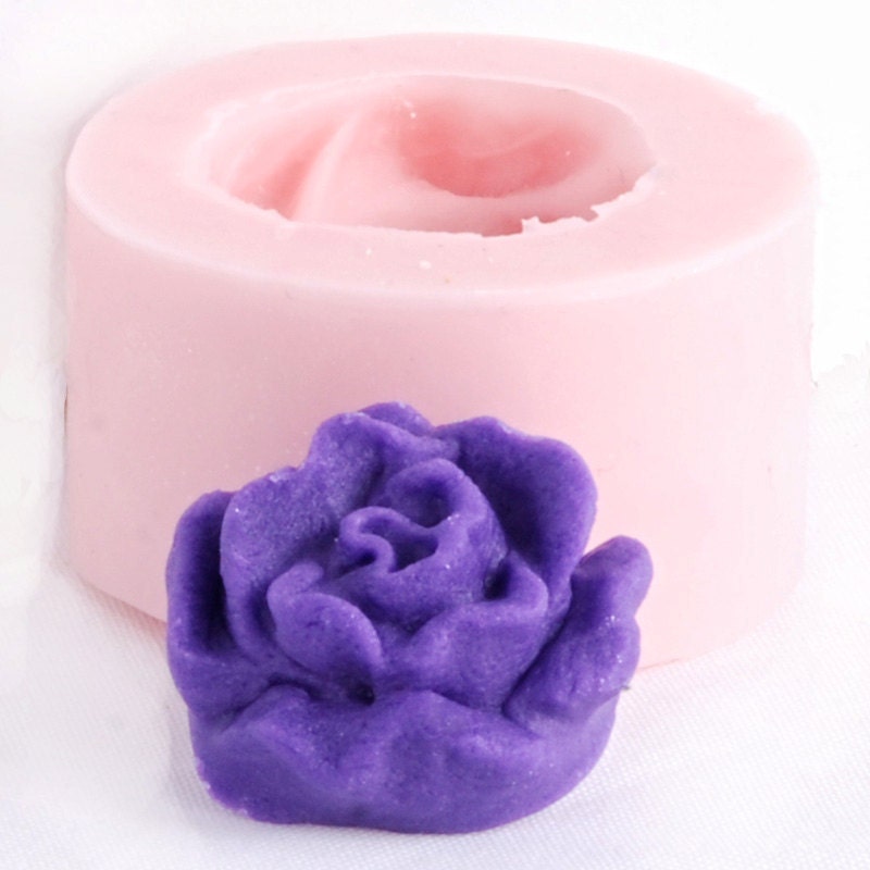 Cabbage Rose Fondant Mold - Gum Paste Mold - Chocolate Mold - Ice Mold - Flexible Food Grade Silicone Mold