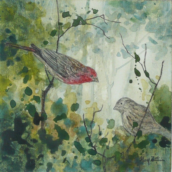 House Finch Pair Original Painting