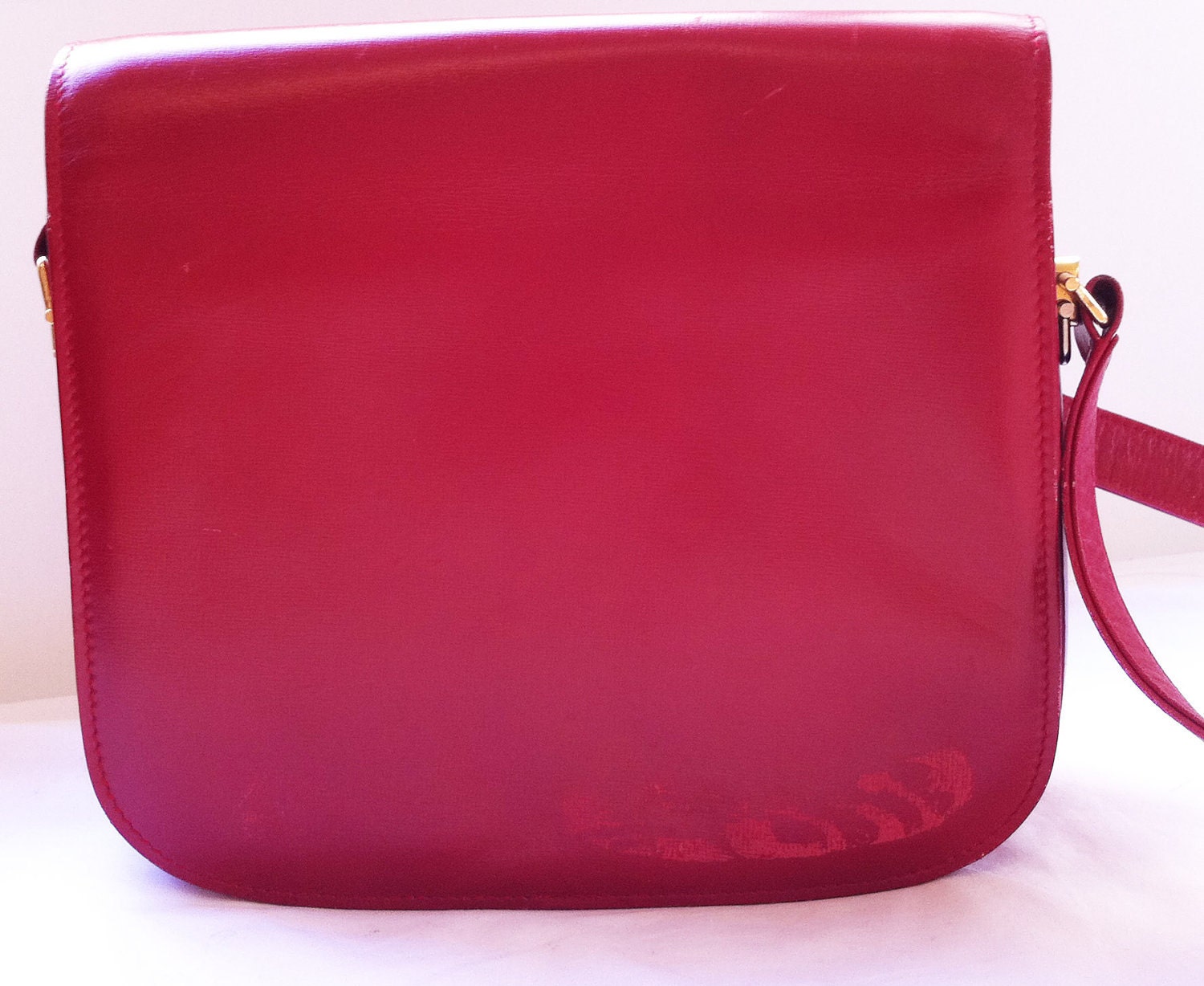 FINAL SALE Vintage Gucci Red Cherry Leather Crossbody Purse - Treasury Favourite