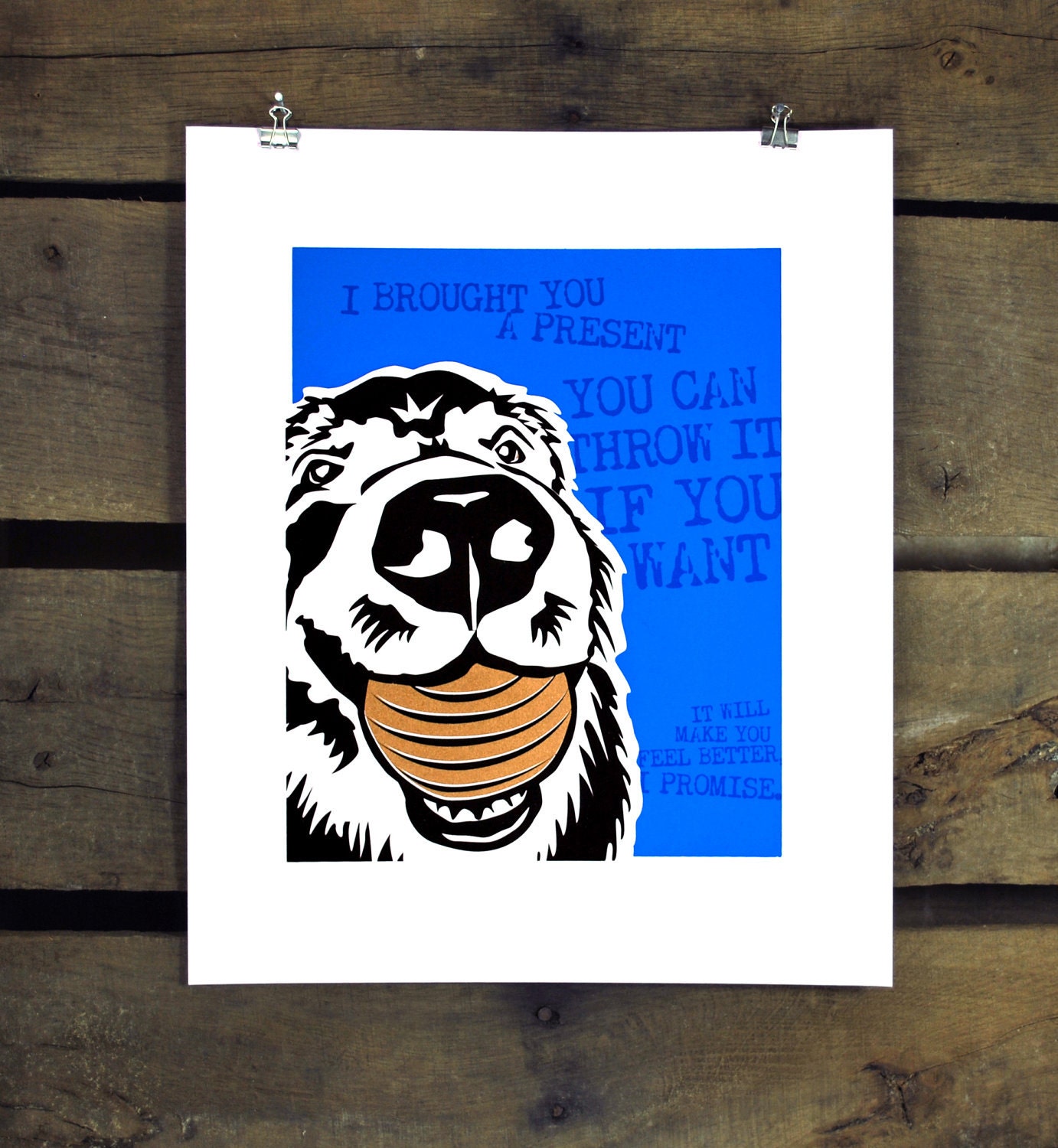 Brought You a Present screen print