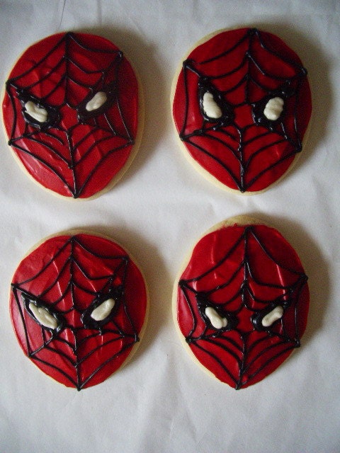 Spiderman Sugar Cookies with Buttercream Frosting