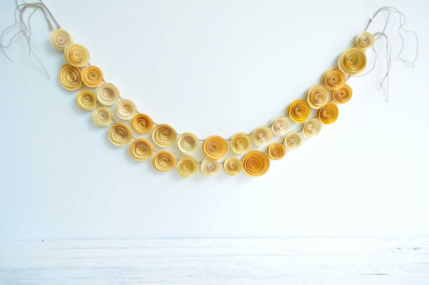 Paper Flower Garland- yellow wedding garland Shades of Yellow- Party Decorations- Party Decor 4.5 Feet