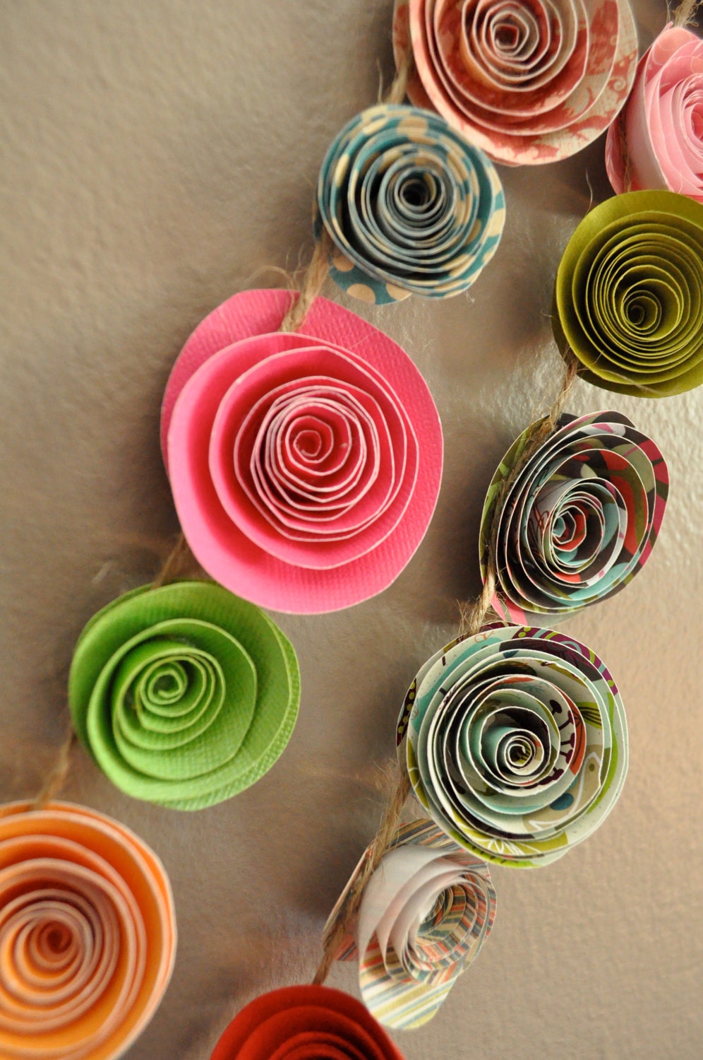 Colorful Paper Flower Garland Shower garland Wedding Flower Garland