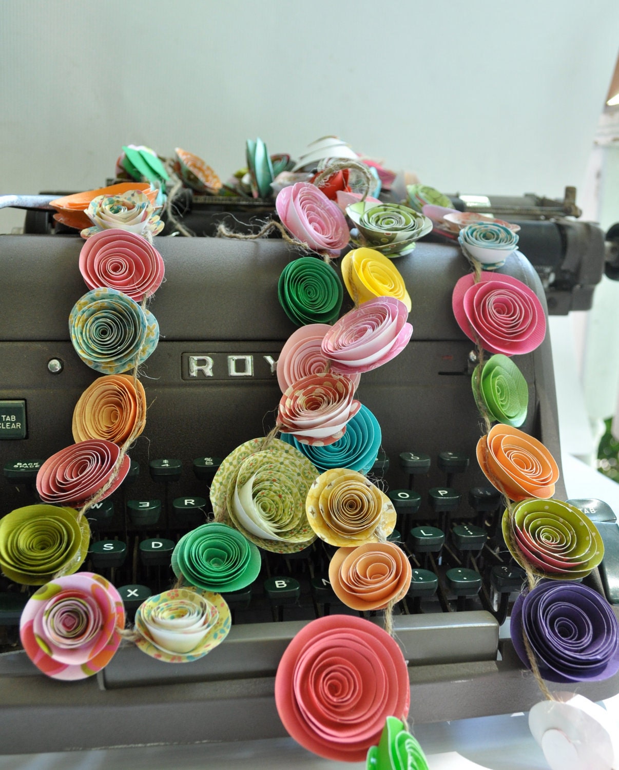 Colorful Paper Flower Garland Shower garland Wedding Flower Garland