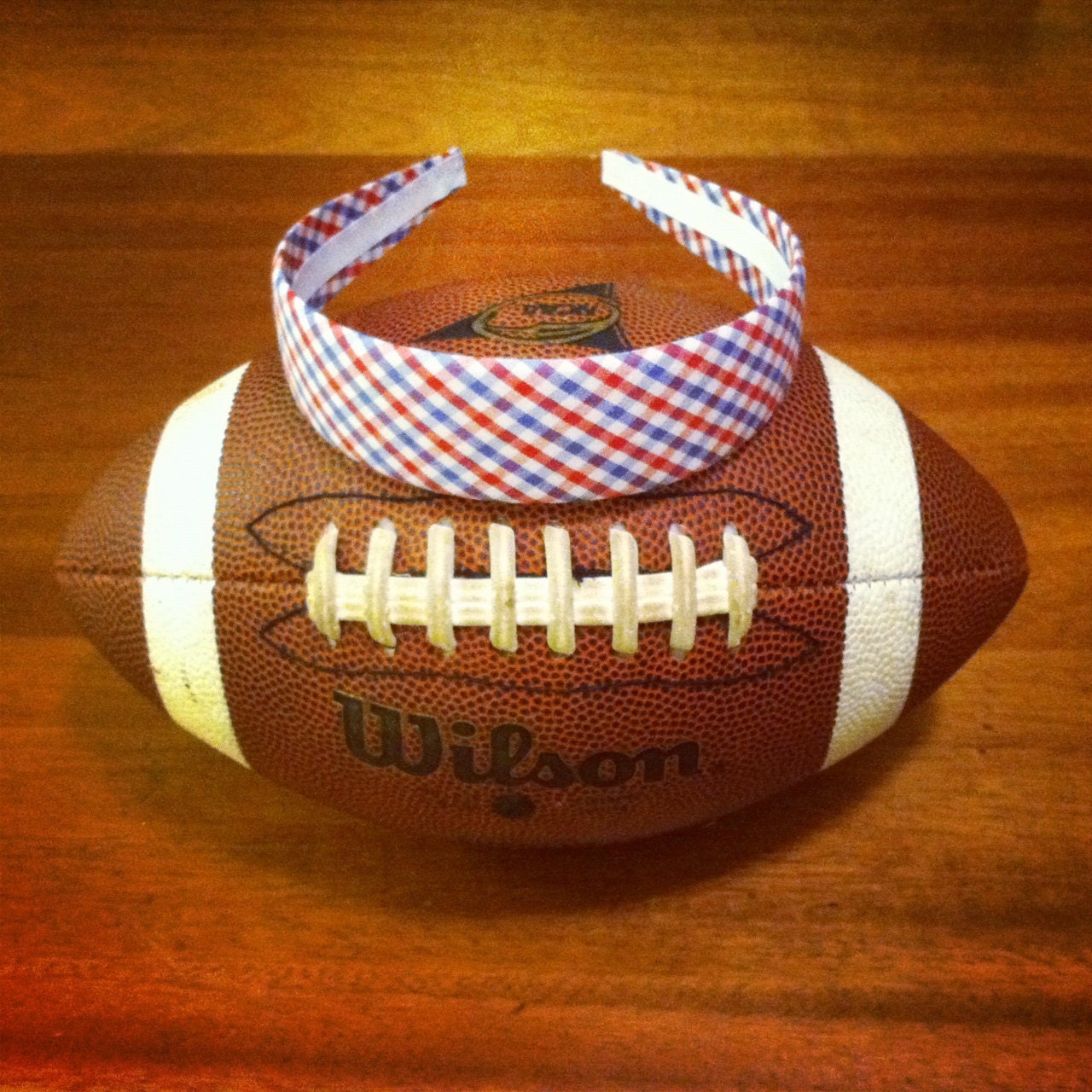 Blue & Red Gingham Headband