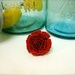 Fuchsia Flower-Silver Stretchy Ring
