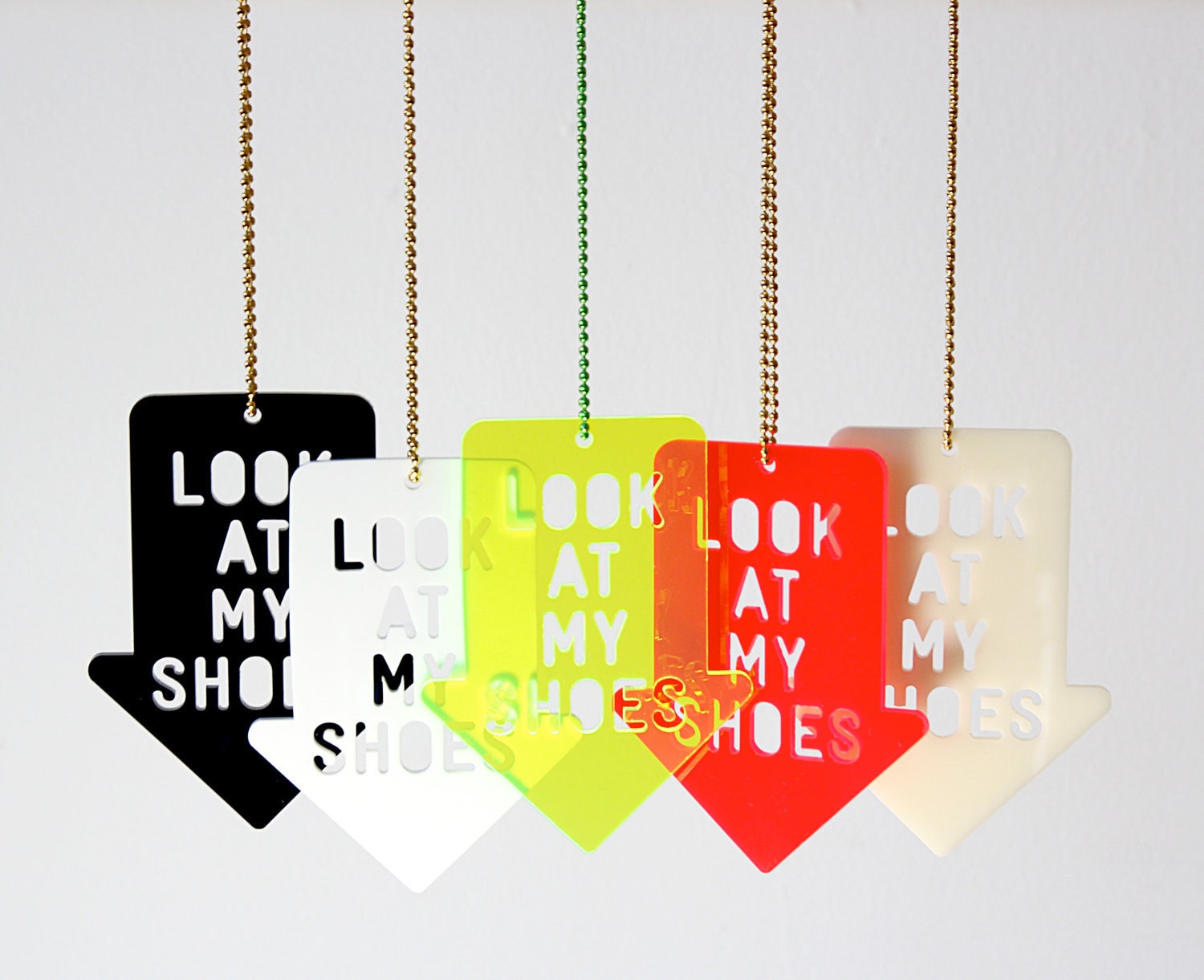 Necklace, Look At My Shoes, fluorescent red