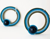 Large/Hoop/Earrings,Large/Blue/Earring, Beaded/Earrings,Silver/Hooks, Hoop/Earrings,Holiday/Gift