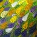 felt wall art, crocus, abstract flowers,purple and yellow canvas art, fibre textile art, Heralds of spring