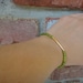 Gold Bar and Vintage Green Glass Bracelet