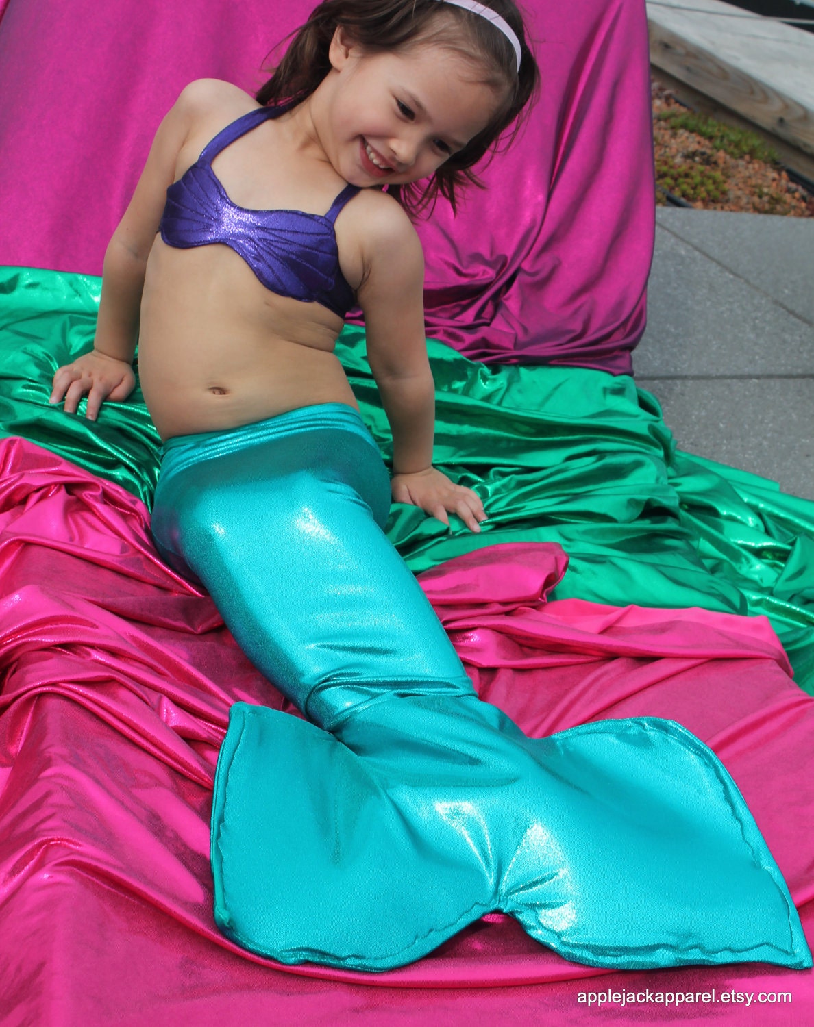Mermaid Costume - Blue Mermaid Tail for Little Girls 2T-4T