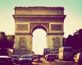 Paris photograph, fine art travel photography, Arc de Triomphe, romantic, 8x10 France photo, vintage Europe, chic home decor