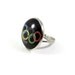 Olympics Ring, Adjustable Silver Tone Ring, Black Background