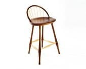 Walnut and Maple Wood Bar Stool