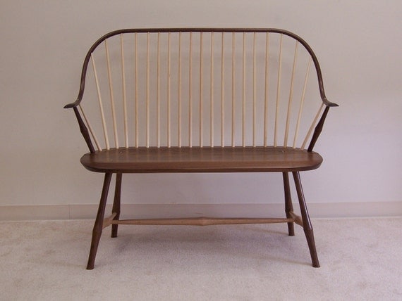 Elbow Settee in Walnut with Maple Wood