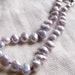 SALE - Silver Pearl Bracelet - Hand Knotted Pink Silk - Tiny Silvery Grey Baroque Pearls Sterling Silver - Size Medium Large